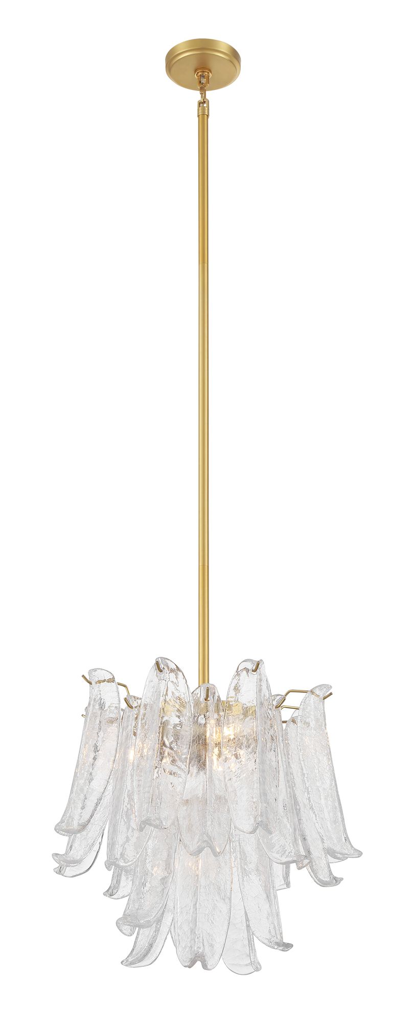 Image 6 Metropolitan Regent 4-Lt 17.75in Legacy Brass Chandelier with Crackle Glass more views