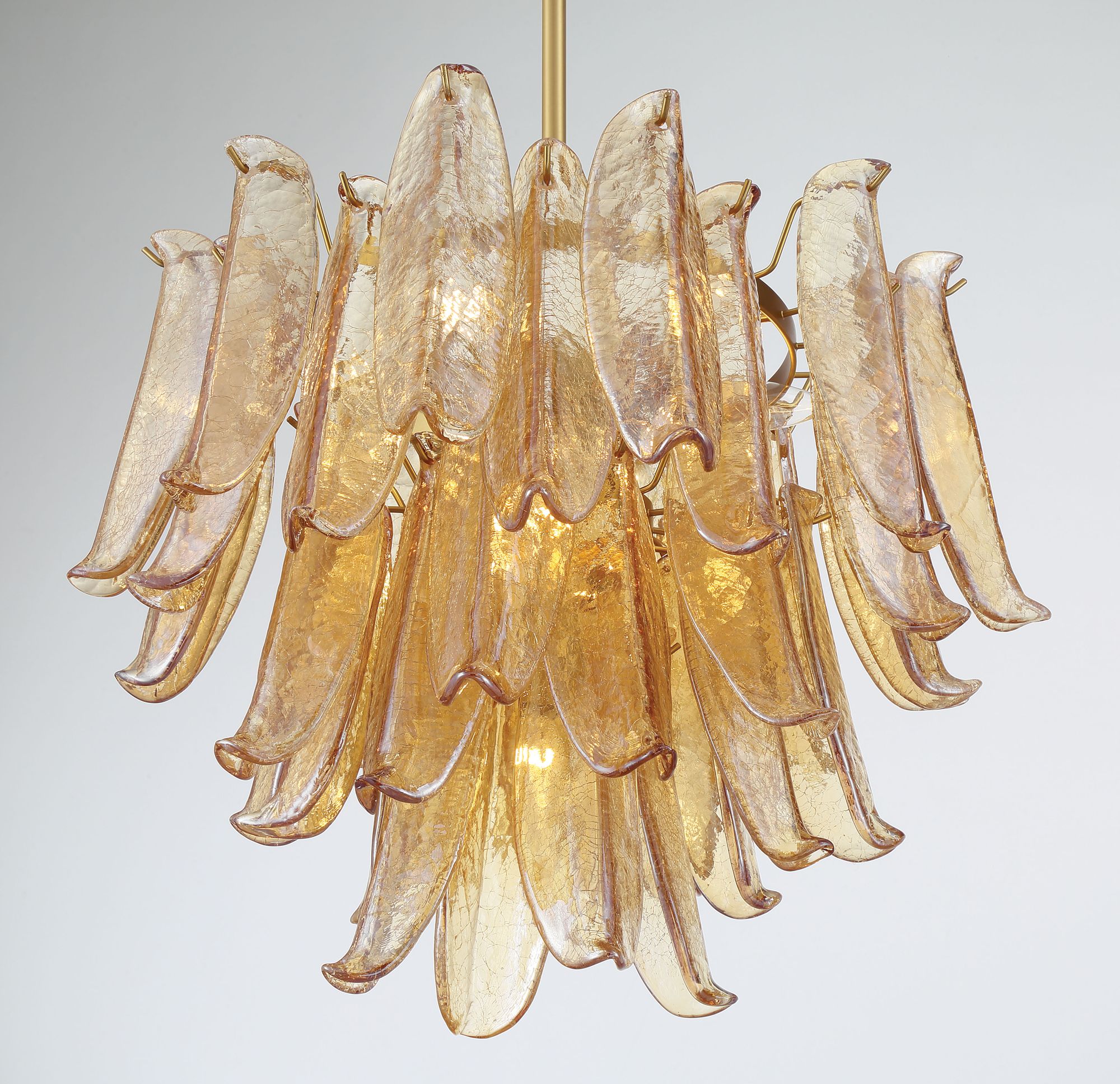 Image 4 Metropolitan Regent 9-Lt 23-in Brass Chandelier with Amber Crackle Glass more views