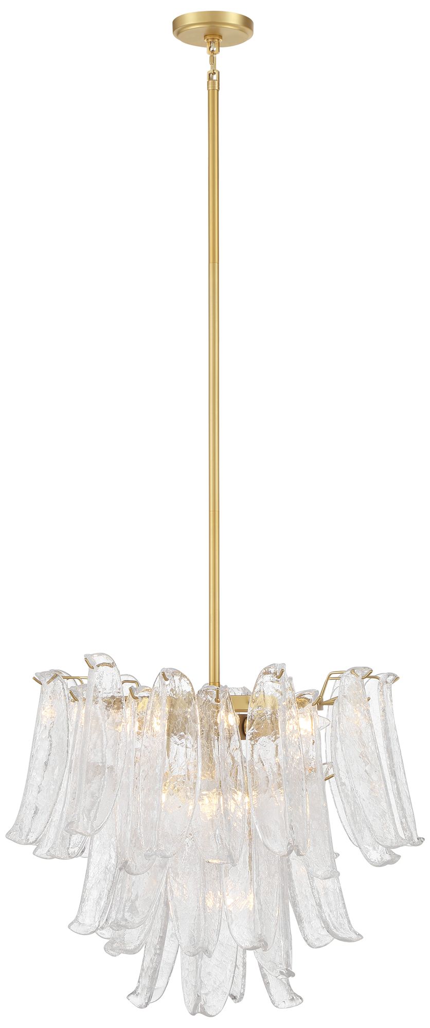 Image 2 Metropolitan Regent 9-Lt 23-in Legacy Brass Chandelier with Crackle Glass more views
