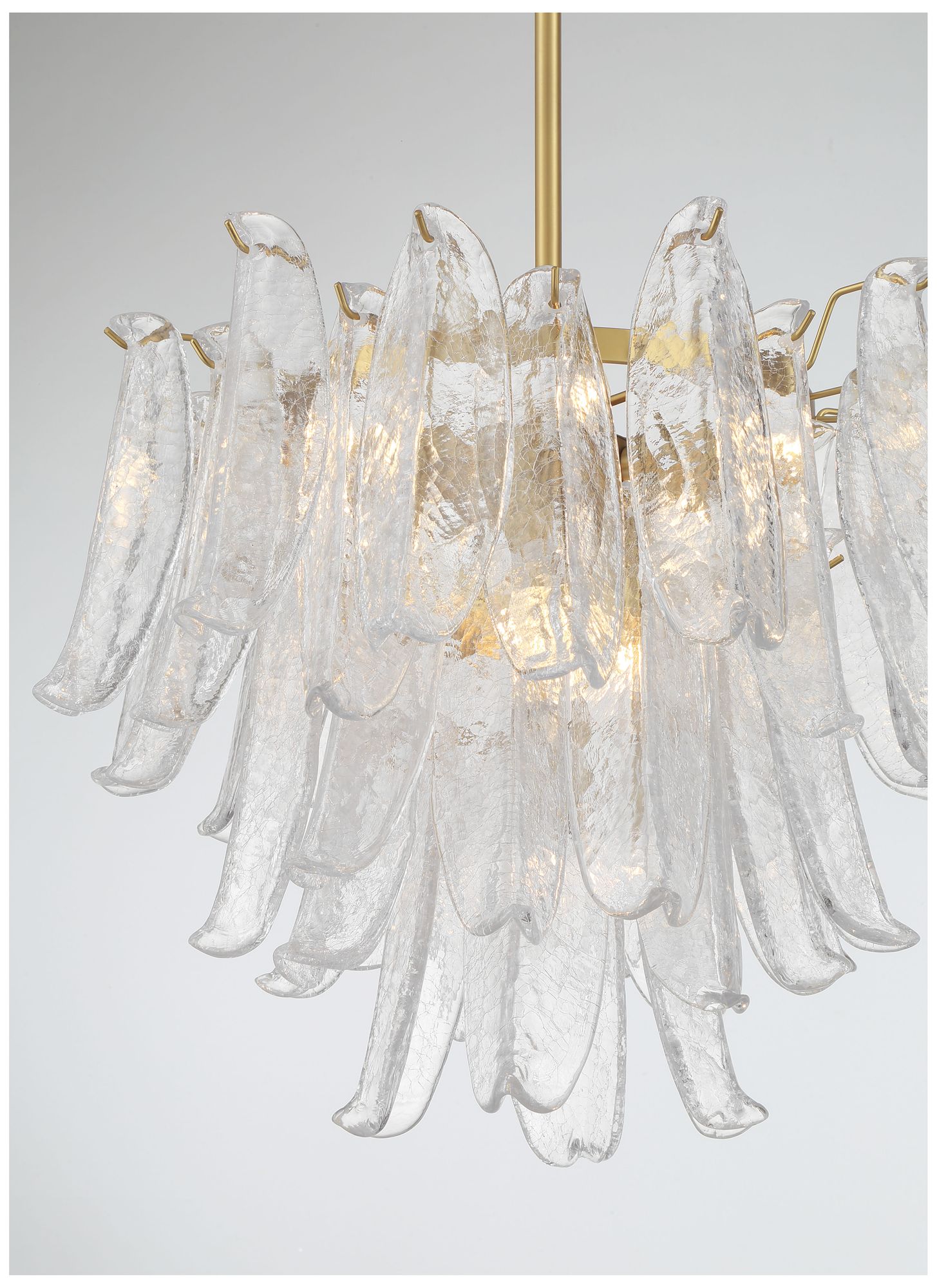 Image 3 Metropolitan Regent 9-Lt 23-in Legacy Brass Chandelier with Crackle Glass more views
