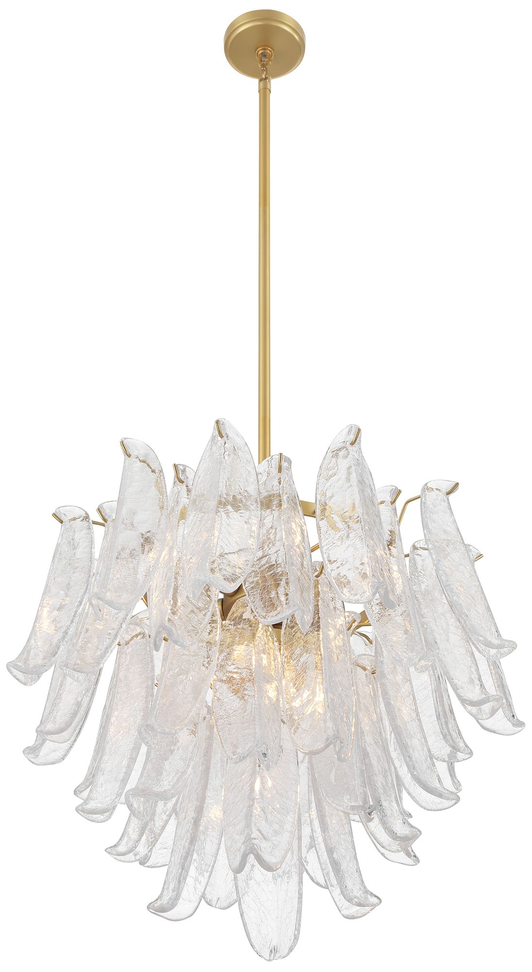 Image 4 Metropolitan Regent 9-Lt 23-in Legacy Brass Chandelier with Crackle Glass more views
