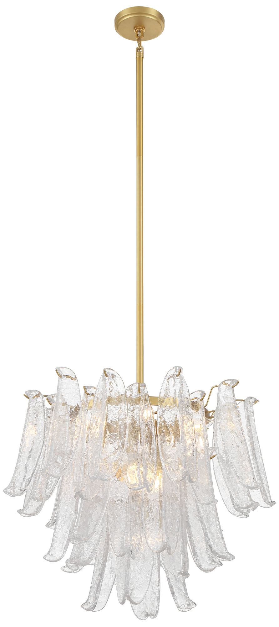 Image 5 Metropolitan Regent 9-Lt 23-in Legacy Brass Chandelier with Crackle Glass more views