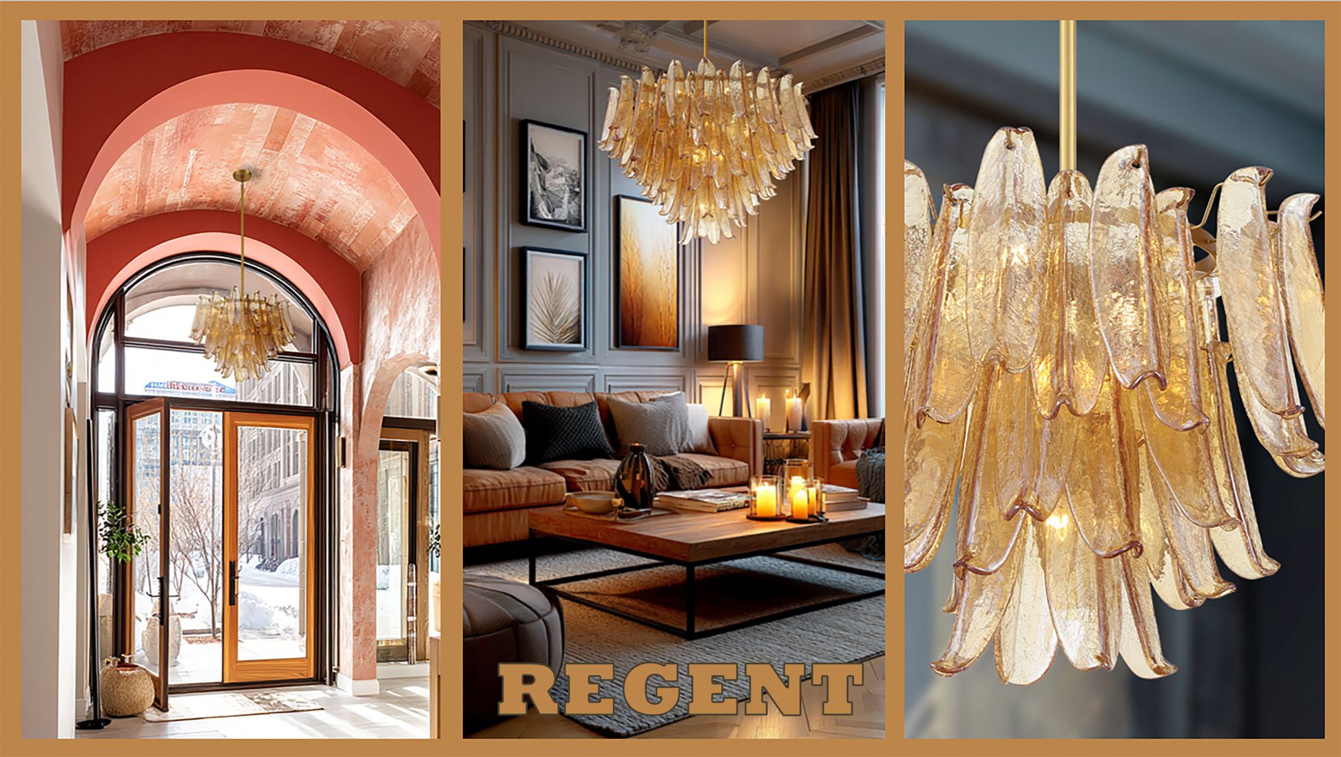 Metropolitan Regent 9-Lt 23-in Legacy Brass Chandelier with Crackle Glass