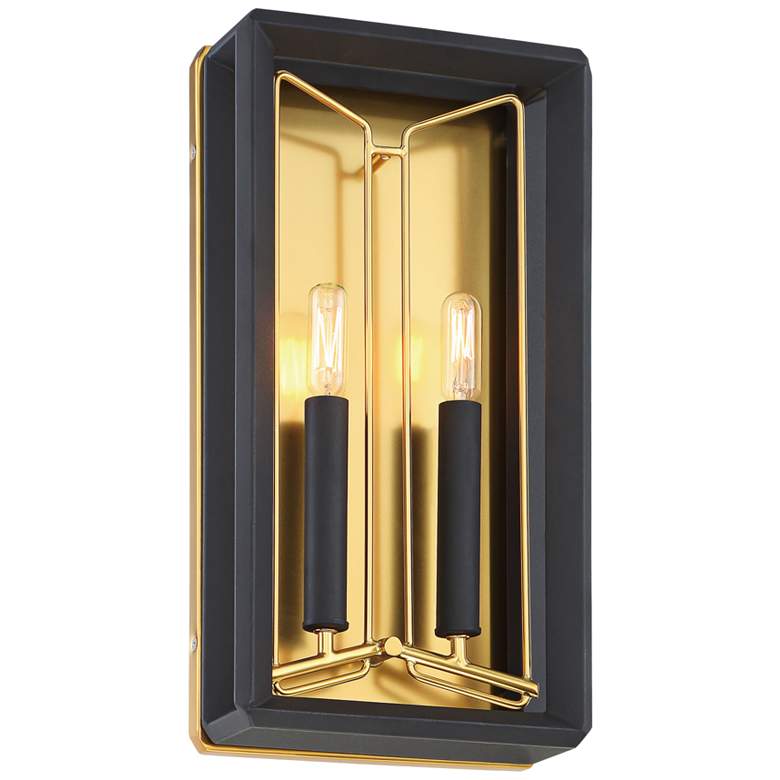 Image 1 Metropolitan Sable Point 17 inchH Sand Black 2-Light Wall Sconce