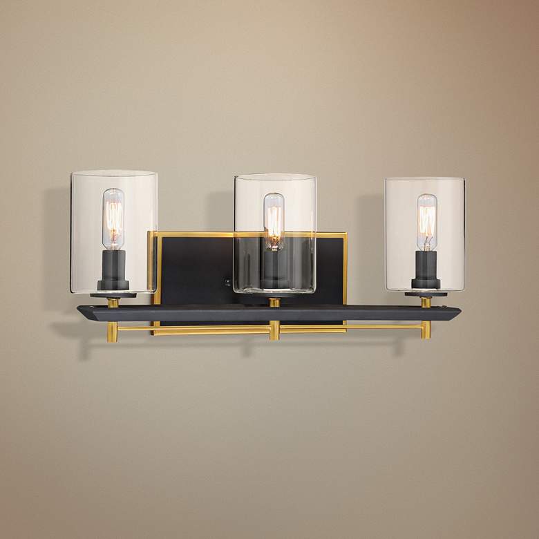 Image 1 Metropolitan Sable Point 20"W Sand Black 3-Light Bath Light