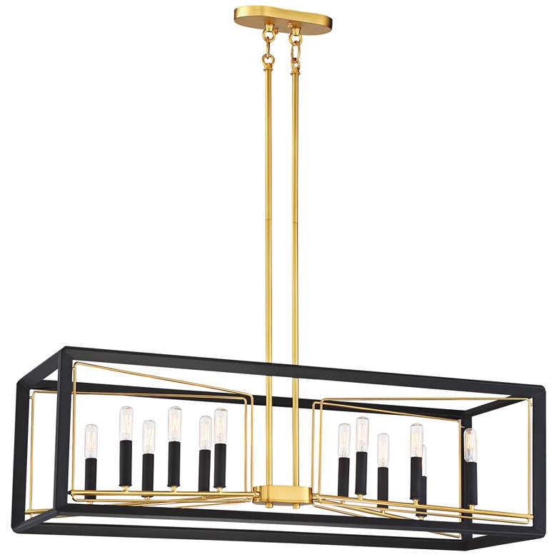 Image 2 Metropolitan Sable Point 38 1/4" Gold Linear Island Light Chandelier
