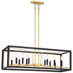 Metropolitan Sable Point 38 1/4" Gold Linear Island Light Chandelier