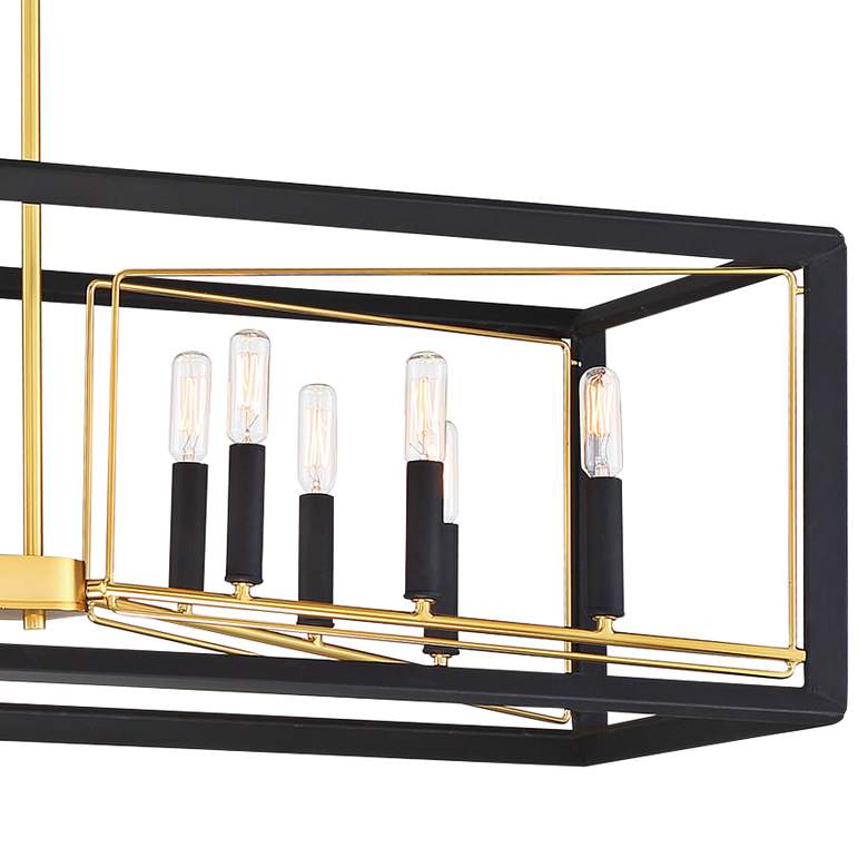 Image 3 Metropolitan Sable Point 38 1/4" Gold Linear Island Light Chandelier more views