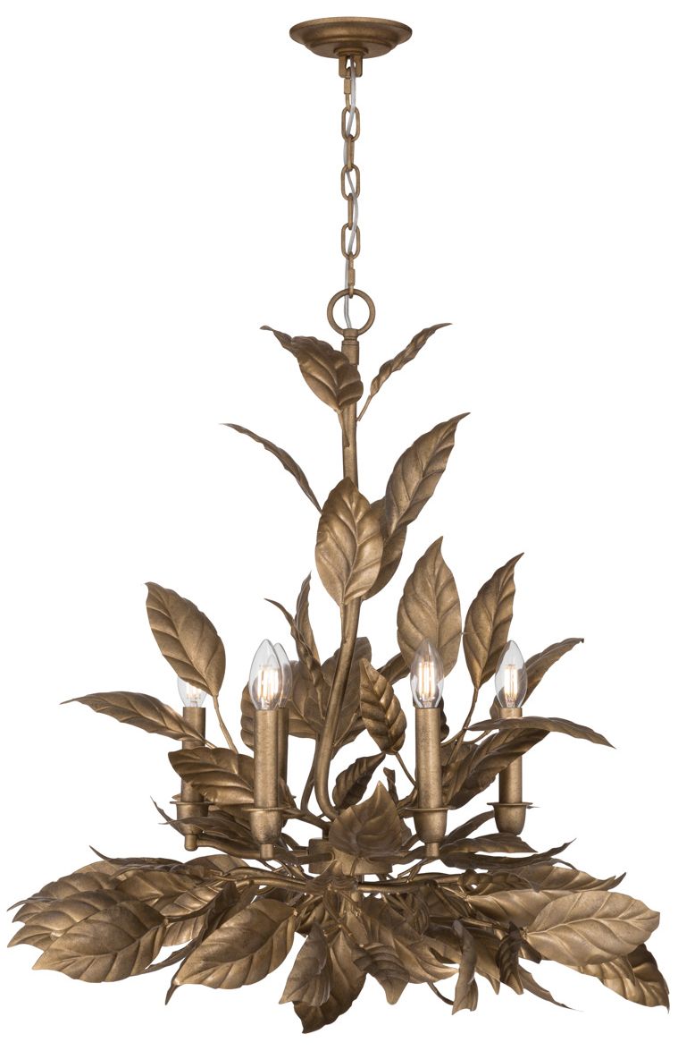 Metropolitan Seraphine 6-Light 28-in Weathered Gold Decorative Chandelier