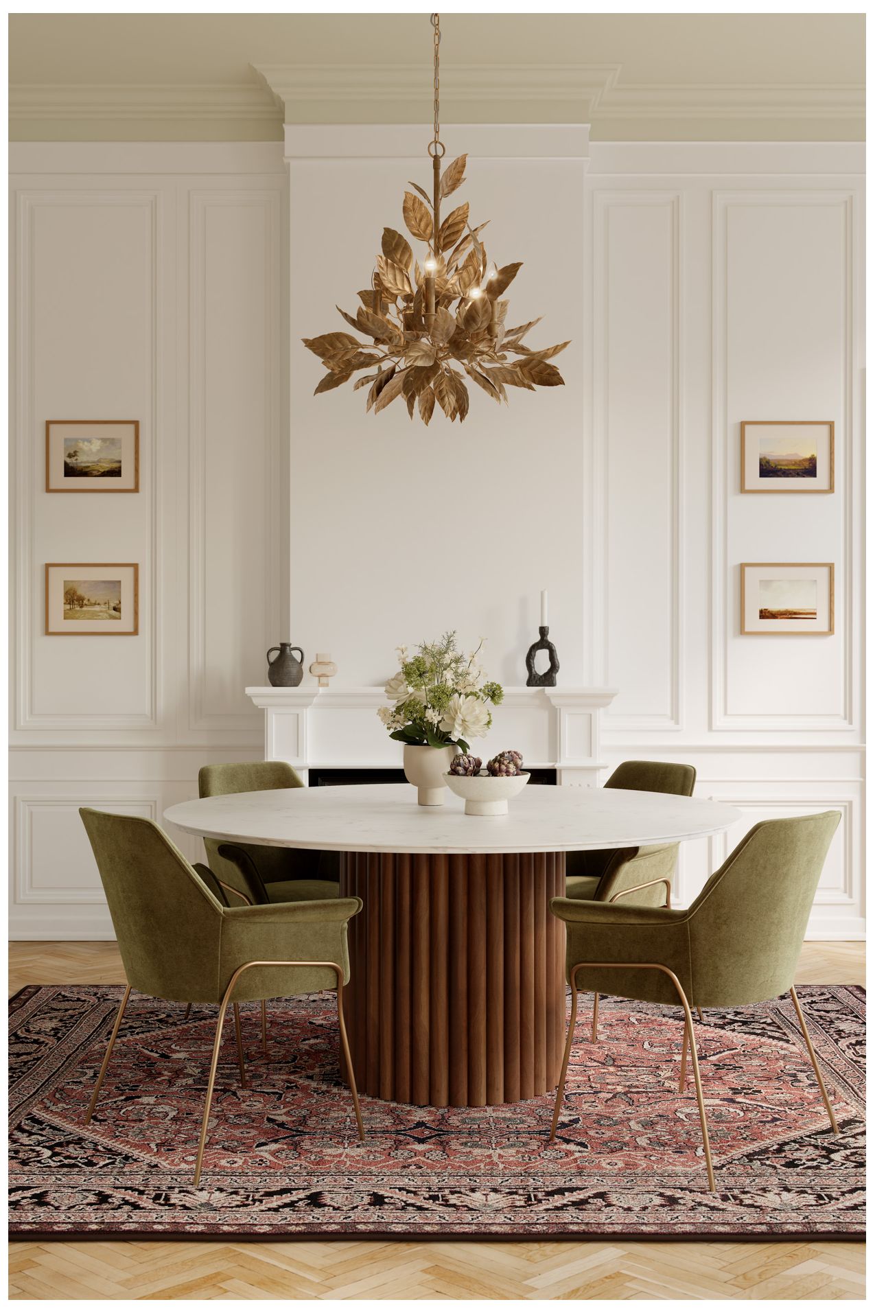 Image 4 Metropolitan Seraphine 6-Light 28-in Weathered Gold Decorative Chandelier more views