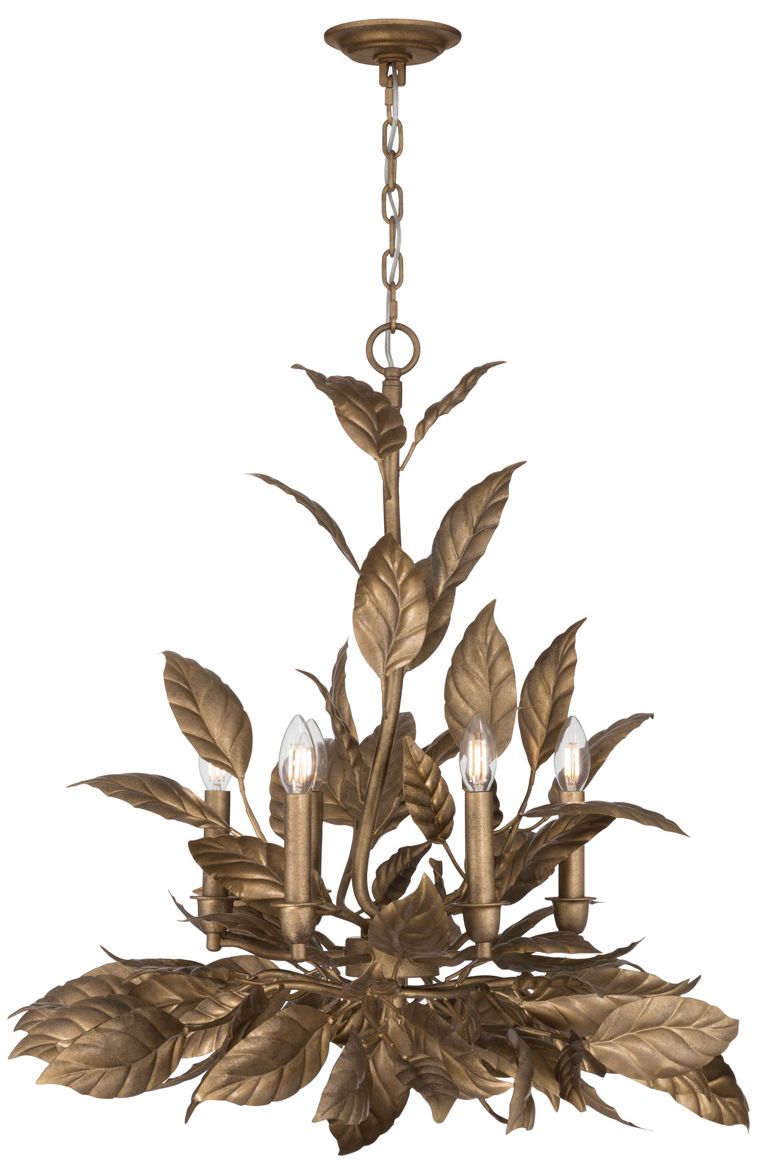 Image 6 Metropolitan Seraphine 6-Light 28-in Weathered Gold Decorative Chandelier more views