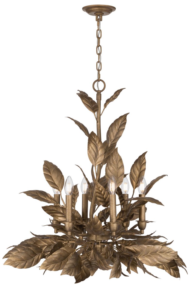 Image 7 Metropolitan Seraphine 6-Light 28-in Weathered Gold Decorative Chandelier more views
