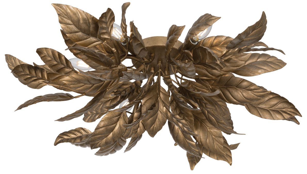 Image 3 Metropolitan Seraphine 6-Lt 29.5-in Weathered Gold Decorative Flush Mount more views