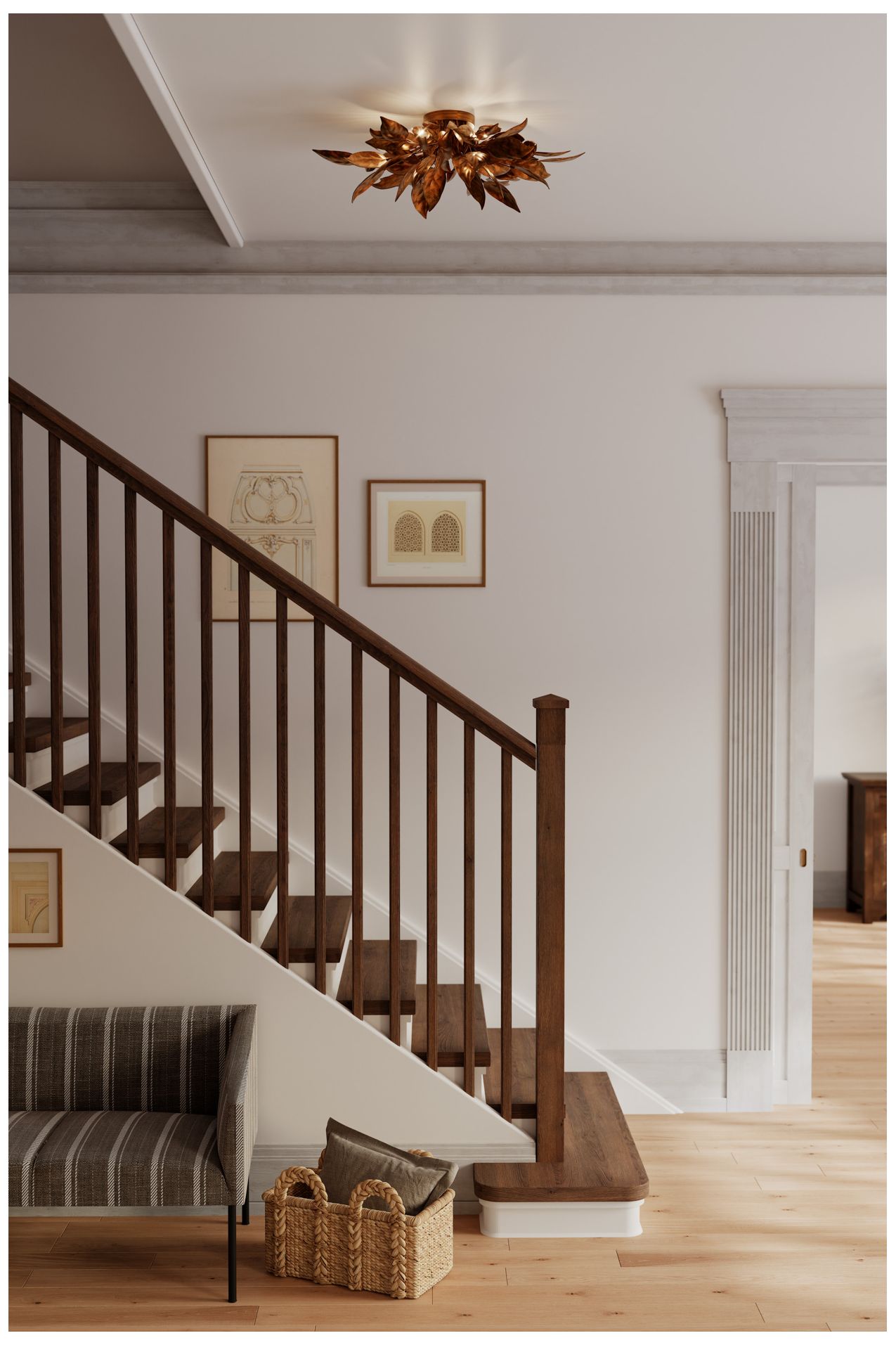 Image 4 Metropolitan Seraphine 6-Lt 29.5-in Weathered Gold Decorative Flush Mount more views