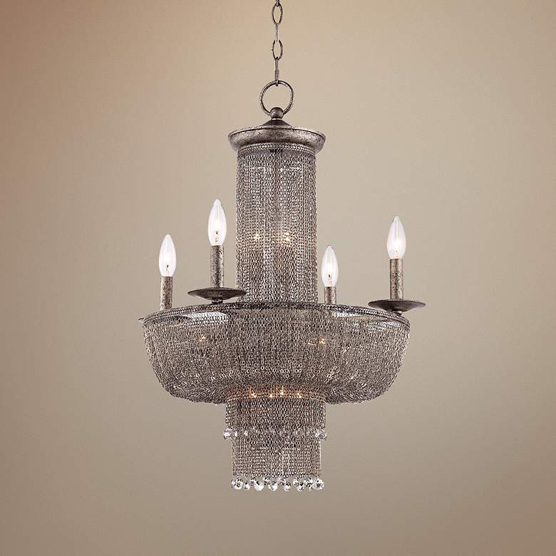 Image 1 Metropolitan Shimmering Falls 21 1/4 inch Wide Silver Chandelier