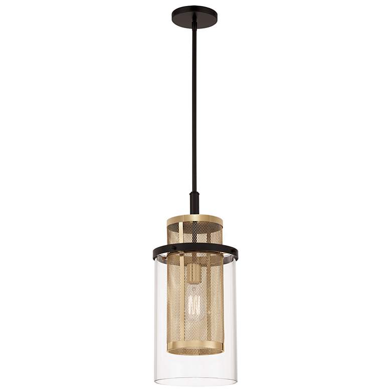 Image 1 Metropolitan Soho 1-Light 9.5-in Black and Soft Brass Indoor Mini-Pendant
