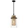 Metropolitan Soho 1-Light 9.5-in Black and Soft Brass Indoor Mini-Pendant