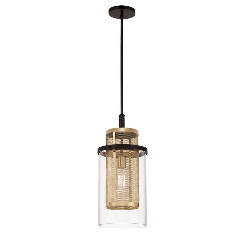 Image 3 Metropolitan Soho 1-Light 9.5-in Black and Soft Brass Indoor Mini-Pendant more views