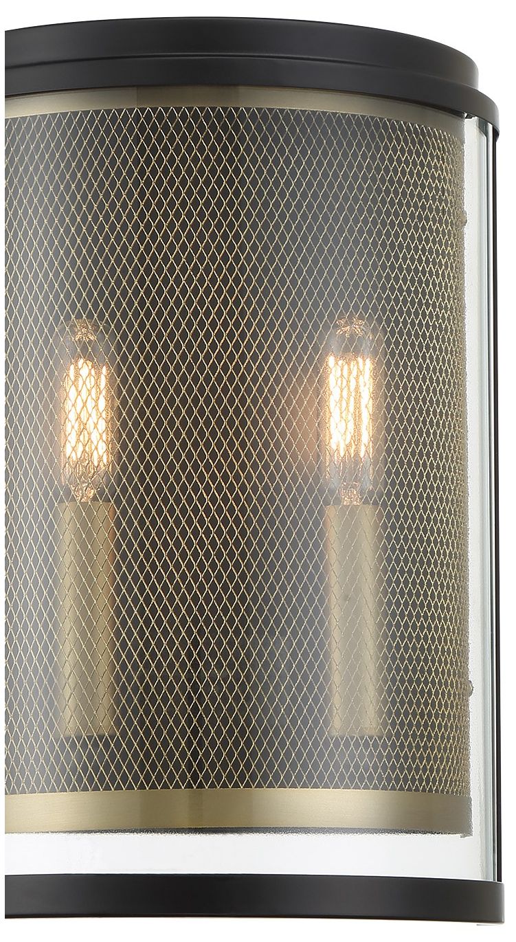 Image 2 Metropolitan Soho 2-Light 9.25-in Coal Black and Brass Indoor Wall Sconce more views