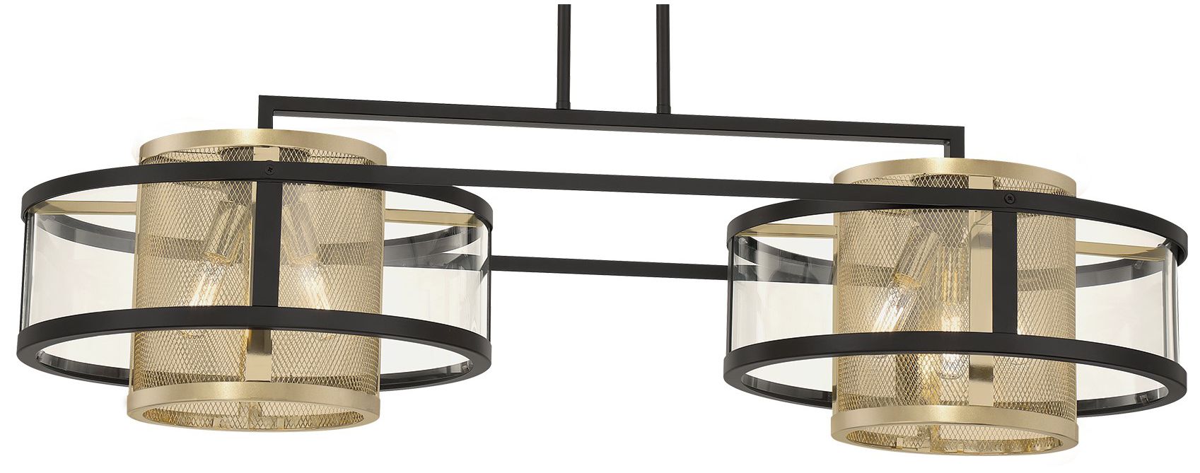 Image 2 Metropolitan Soho 6-Light 38.13-in Black and Soft Brass Linear Chandelier more views