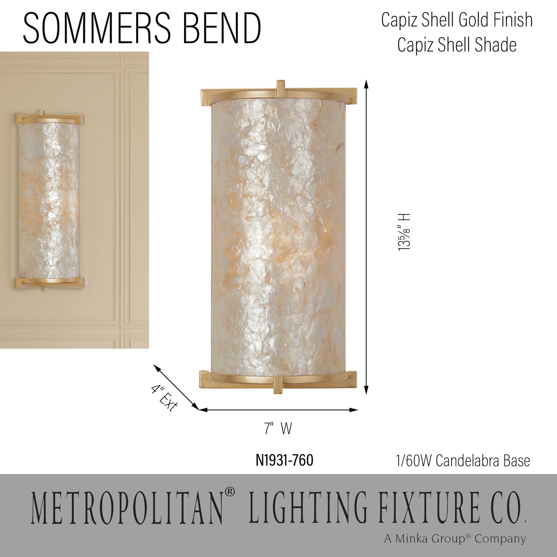 Metropolitan Sommers Bend 2-Light Fawn Gold 13.625-in Wall Sconce