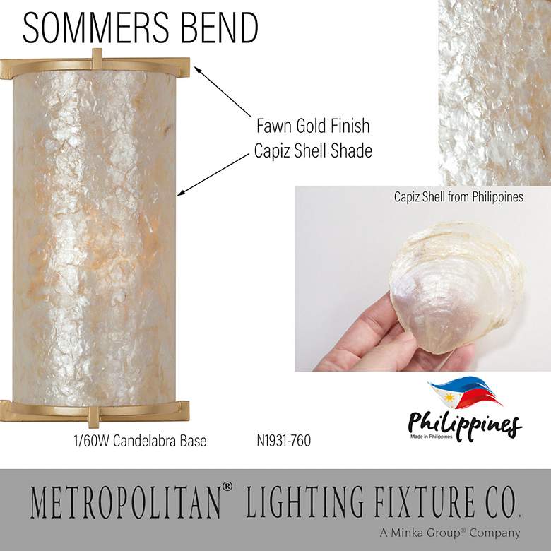 Image 6 Metropolitan Sommers Bend 2-Light Fawn Gold Wall Sconce more views