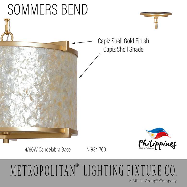 Image 5 Metropolitan Sommers Bend 4-Light Fawn Gold Semi-Flush more views