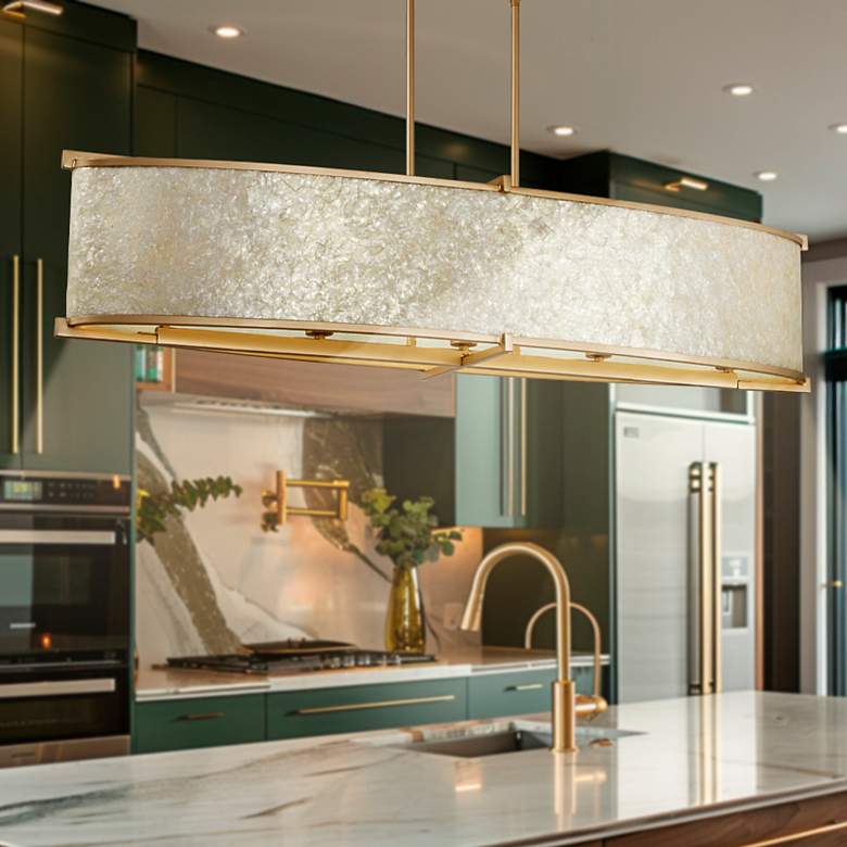 Image 1 Metropolitan Sommers Bend 5-Light 48-in Fawn Gold Island Chandelier