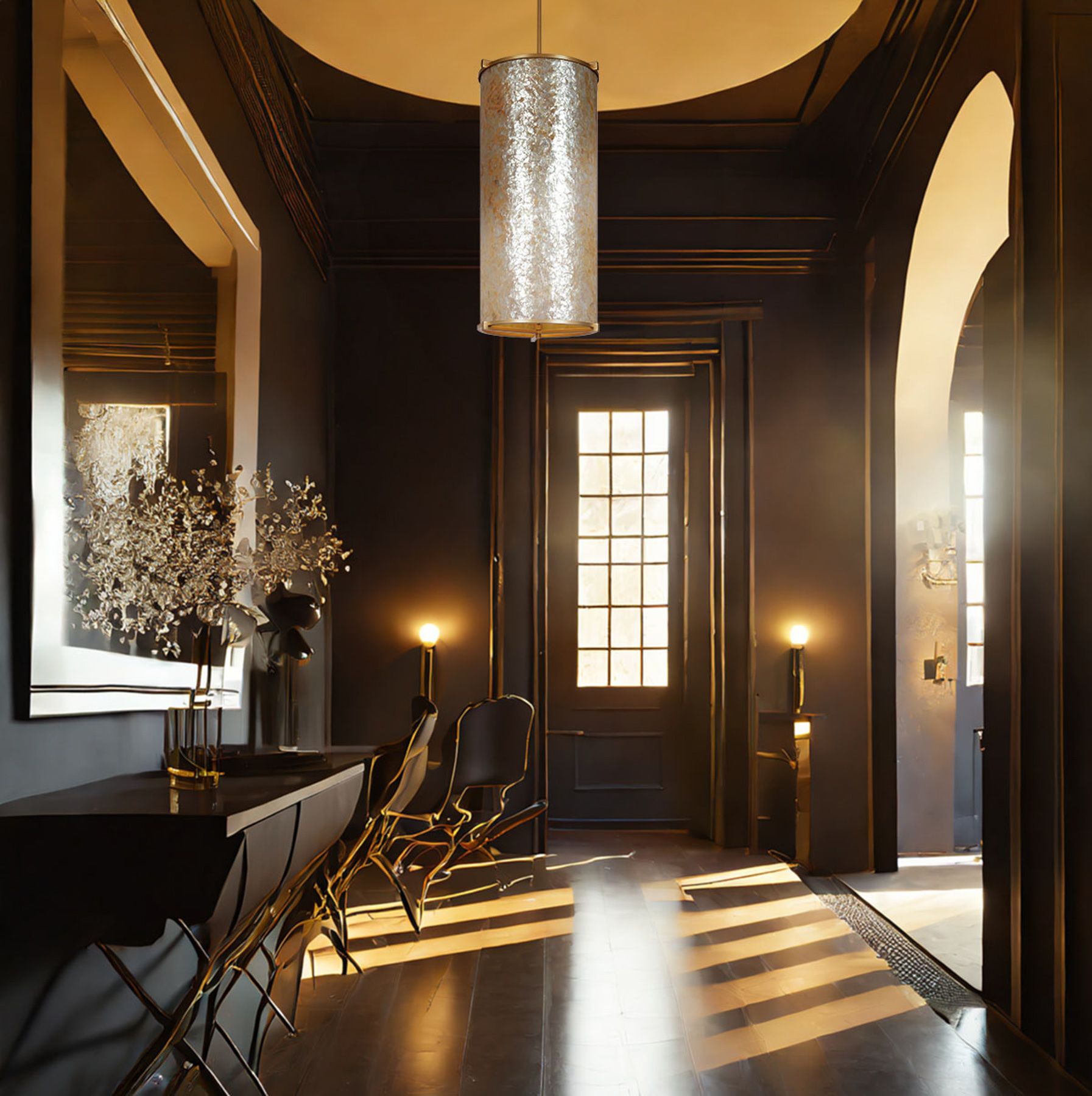 Image 7 Metropolitan Sommers Bend 6-Light Fawn Gold 15-in Foyer Pendant more views