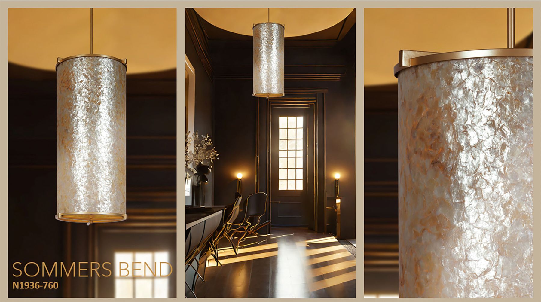 Metropolitan Sommers Bend 6-Light Fawn Gold 15-in Foyer Pendant