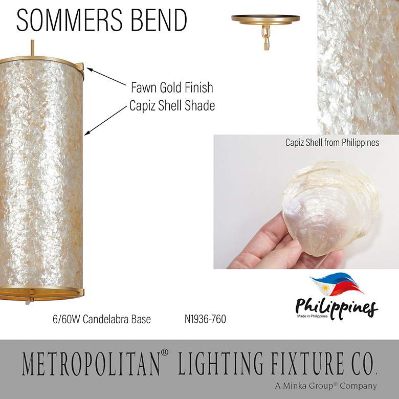Image 5 Metropolitan Sommers Bend 6-Light Fawn Gold Foyer Pendant more views