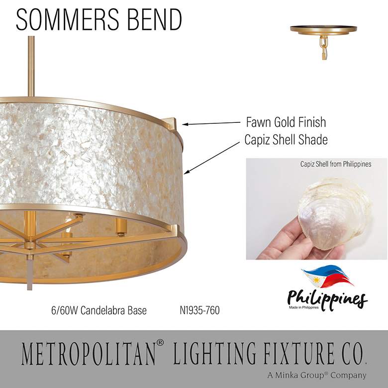 Image 6 Metropolitan Sommers Bend 6-Light Fawn Gold Pendant more views
