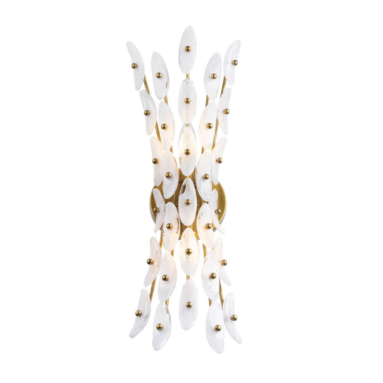 Image 2 Metropolitan Sorra 2-Light 8-in Painted Legacy Brass and White Wall Sconce more views