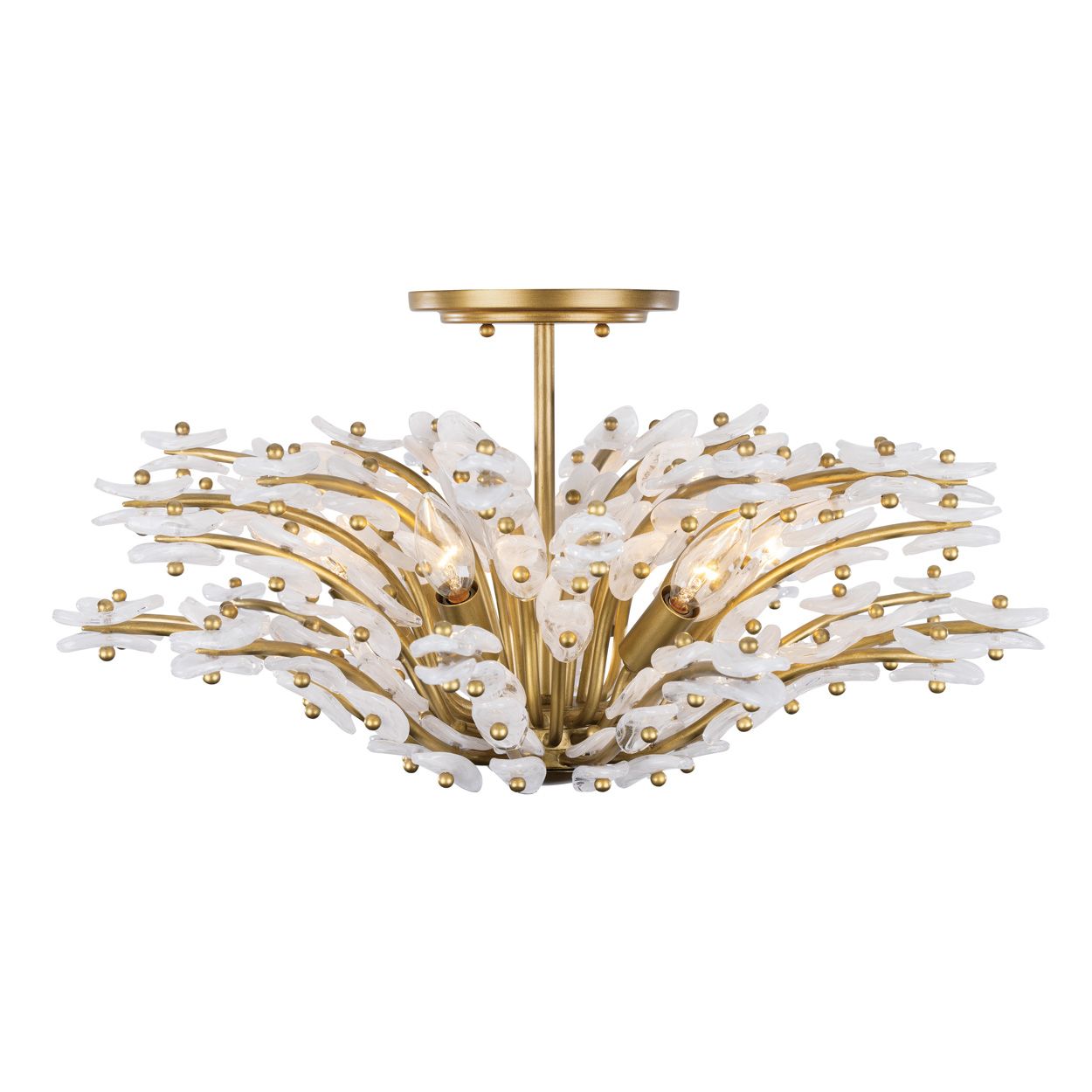 Image 2 Metropolitan Sorra 6-Light 24-in Painted Legacy Brass and White Semi-Flush more views