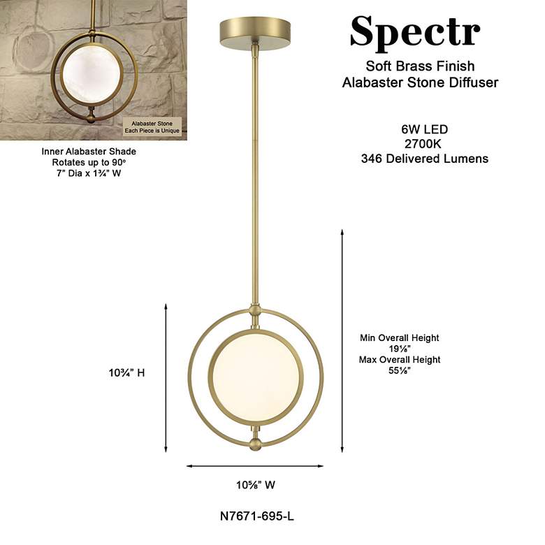 Image 7 Metropolitan Spectr LED 1-Light Soft Brass Mini Pendant more views