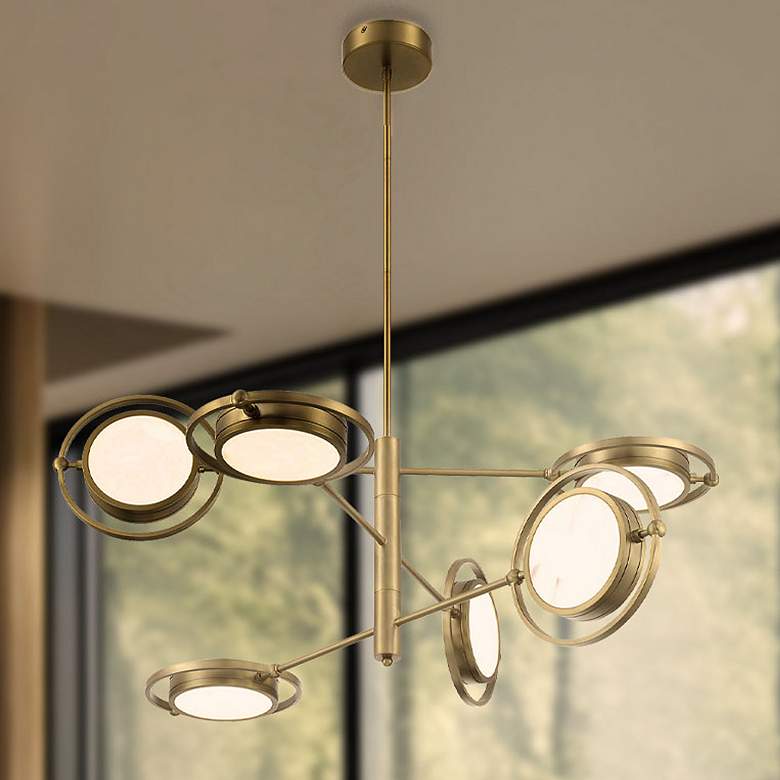 Image 1 Metropolitan Spectr LED 6-Light Soft Brass Chandelier