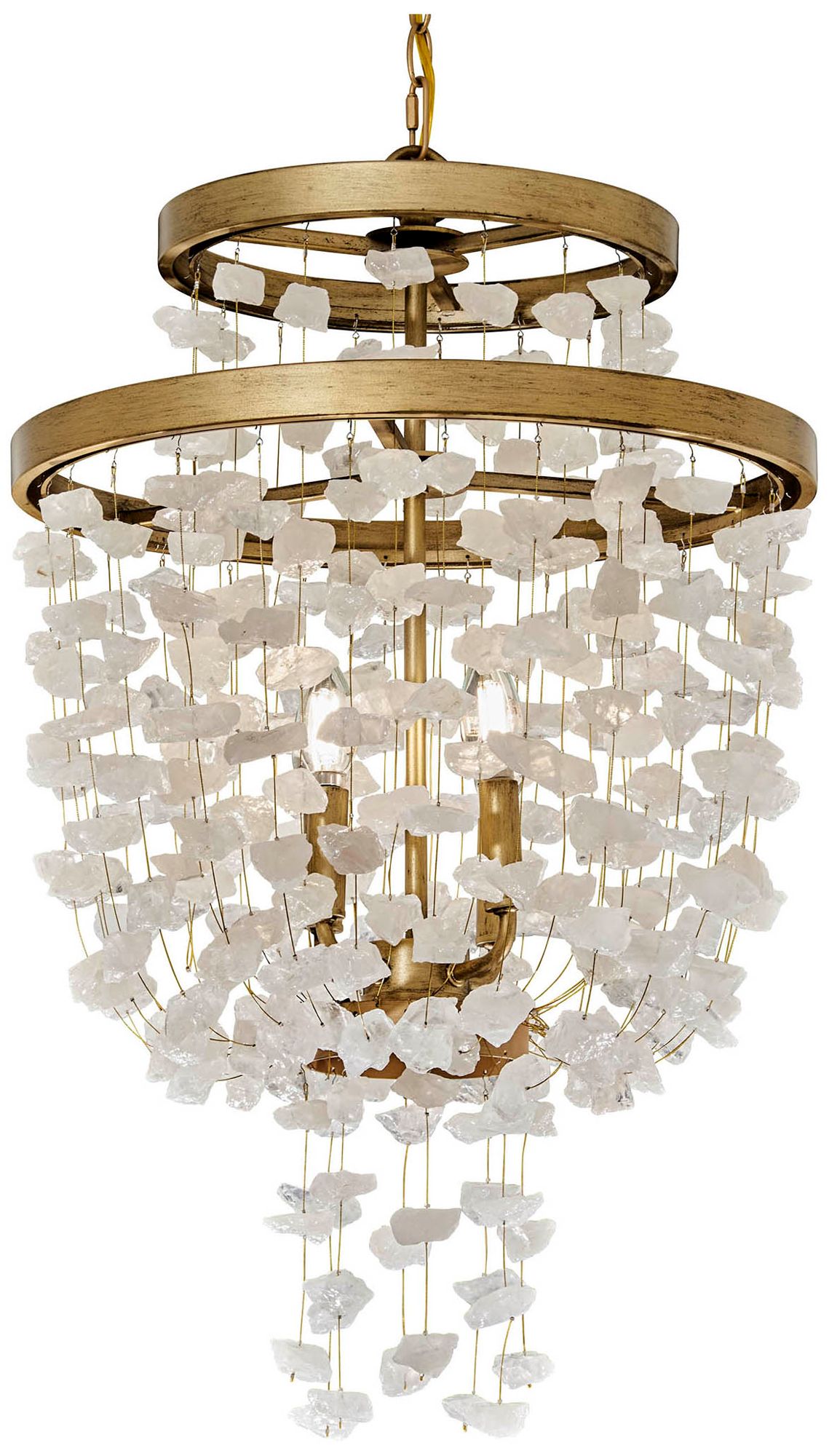 Metropolitan Stonybrook 4-Light Harvest Gold Pendant Semi Flush