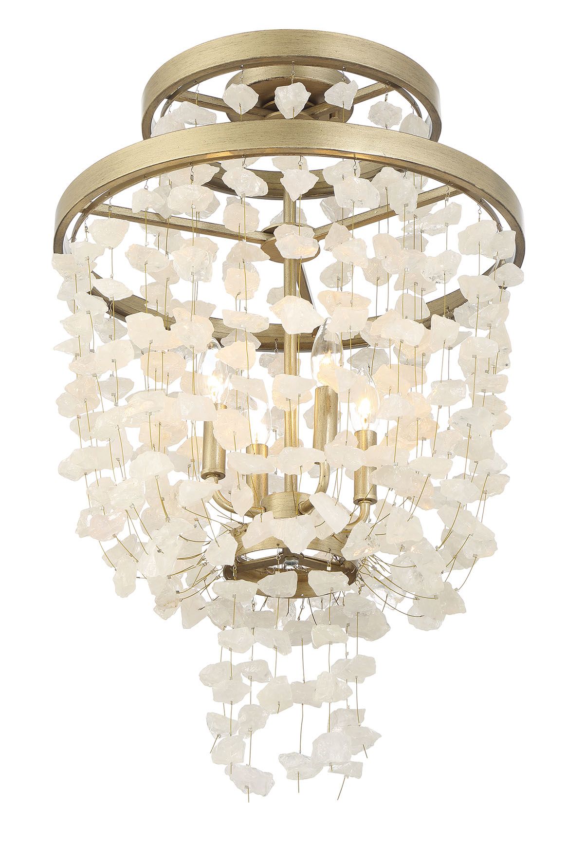 Image 6 Metropolitan Stonybrook 4-Light Harvest Gold Pendant Semi Flush more views