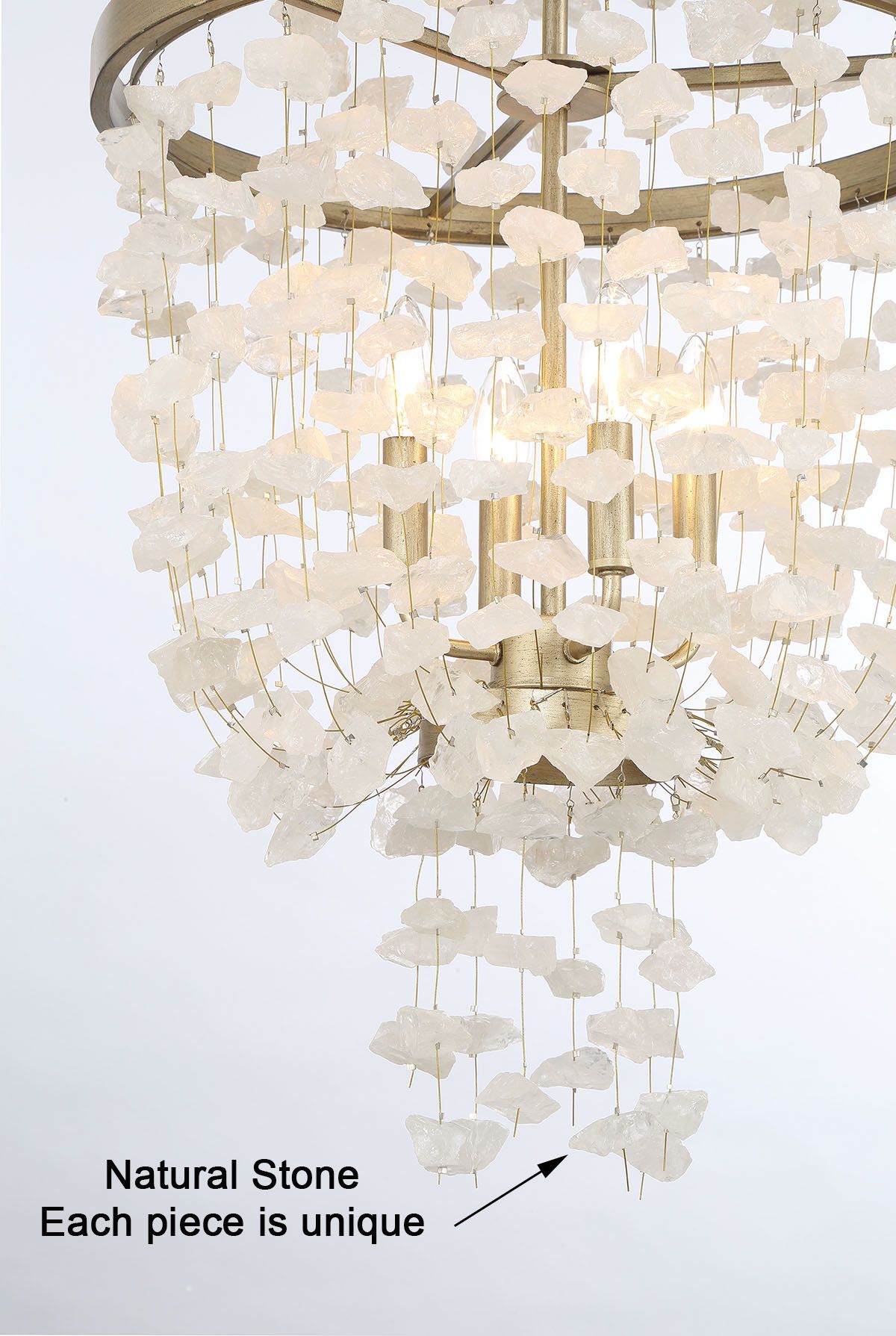 Metropolitan Stonybrook 4-Light Harvest Gold Pendant Semi Flush in scene