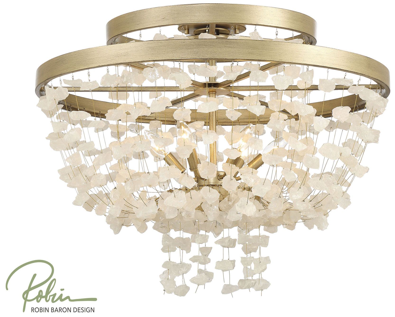 Image 2 Metropolitan Stonybrook 6-Light Harvest Gold Flush Mount