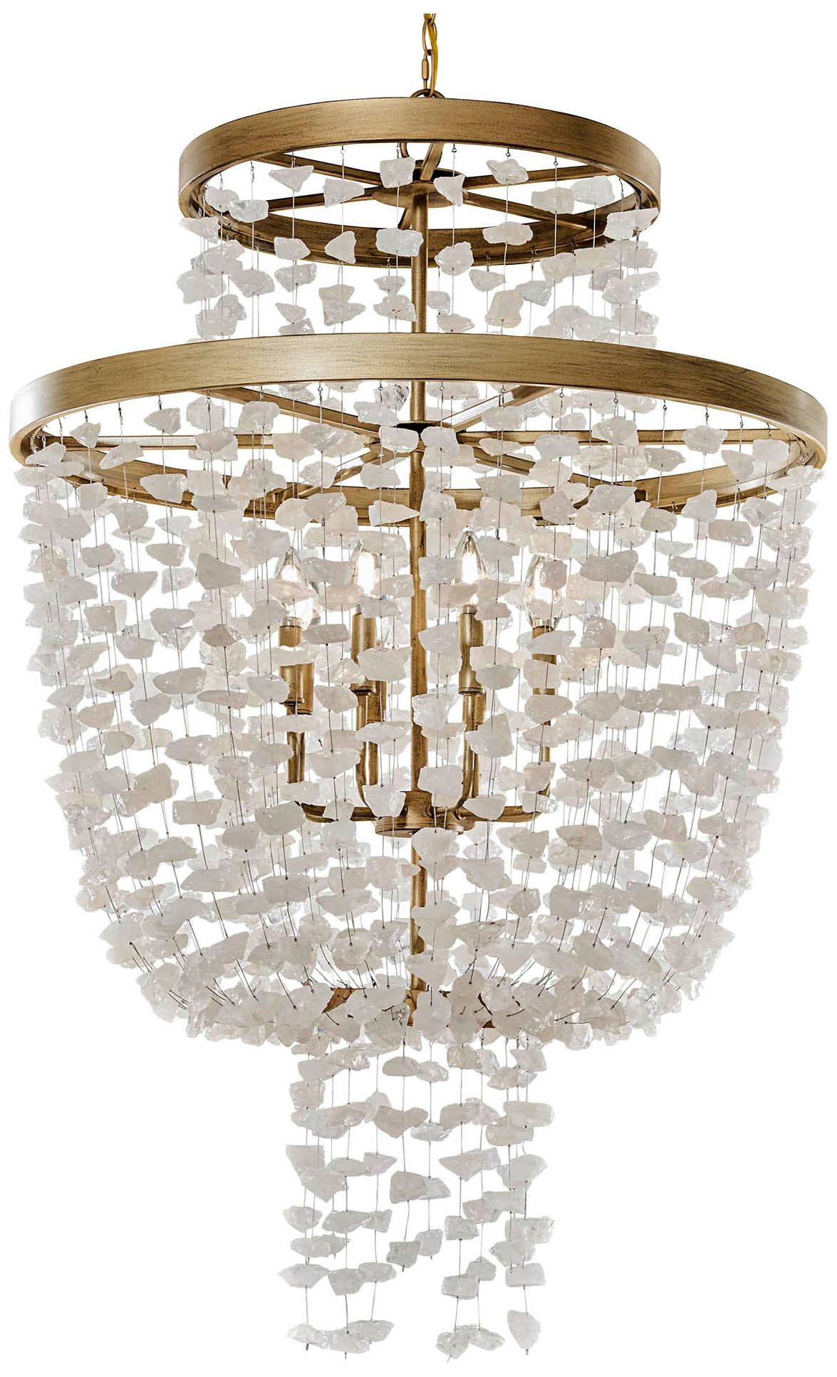 Metropolitan Stonybrook 8-Lt 30-in Harvest Gold Pendant with Stone Shades