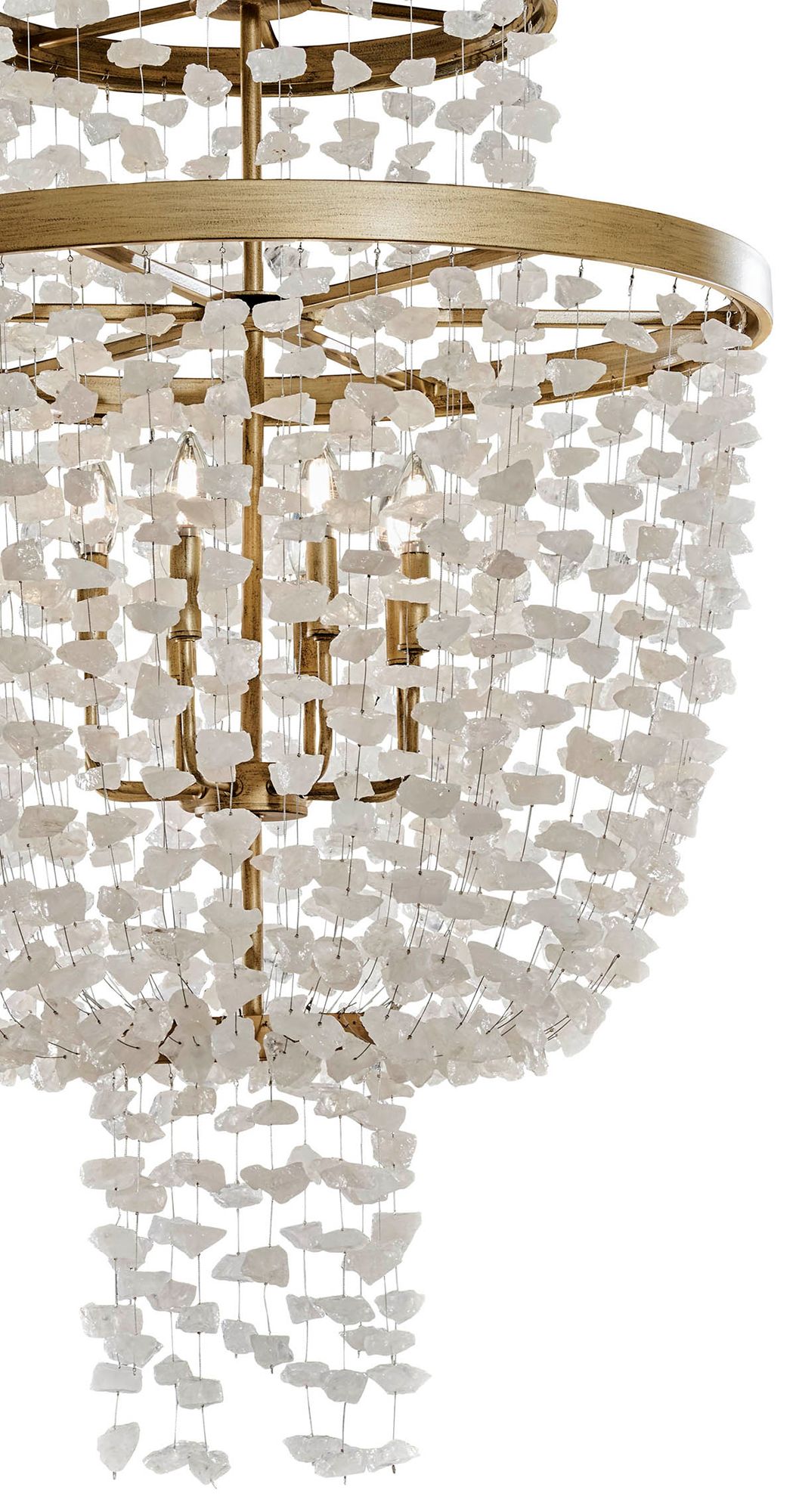 Image 3 Metropolitan Stonybrook 8-Lt 30-in Harvest Gold Pendant with Stone Shades more views