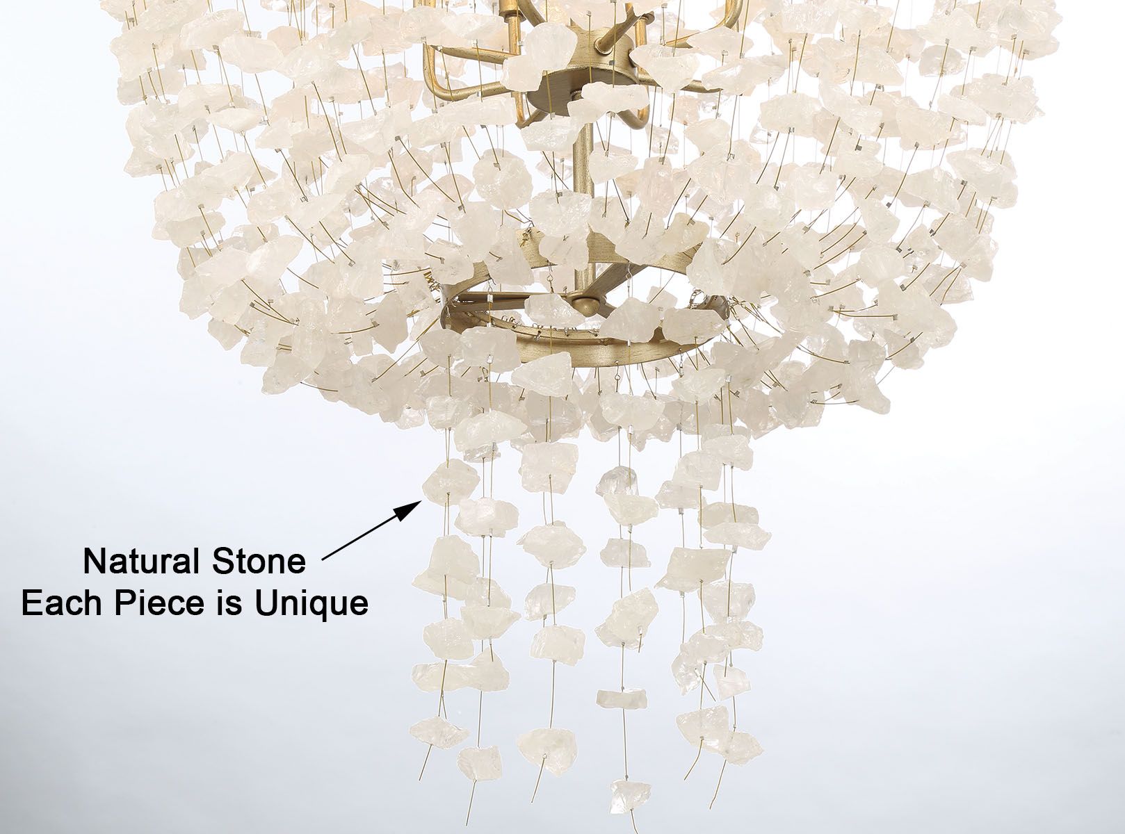 Metropolitan Stonybrook 8-Lt 30-in Harvest Gold Pendant with Stone Shades