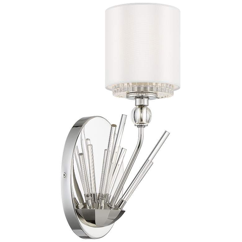 Image 1 Metropolitan Sutton 1-Light 7.25-in Polished Nickel Indoor Wall Sconce