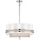 Metropolitan Sutton 4-Light 24.38-in Polish Nickel Pendant with Silk Shade