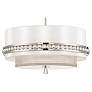 2_Metropolitan Sutton 4-Light 24.38-in Polish Nickel Pendant with Silk Shade more views