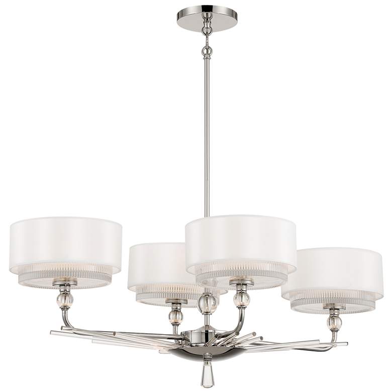 Image 1 Metropolitan Sutton 4-Light 38-in Nickel Semi Flush to Pendant