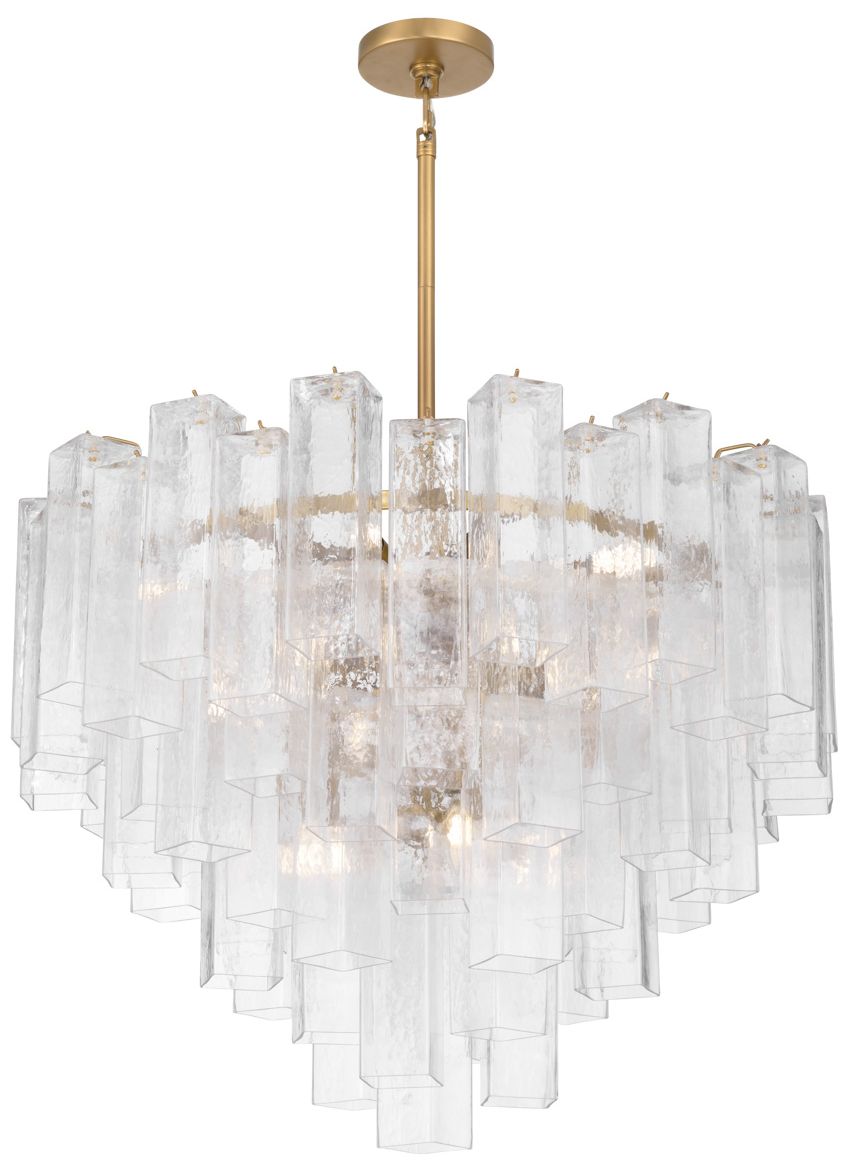 Image 2 Metropolitan Torvento 15-Lt 32.75-in Legacy Brass Pendant with Clear Glass