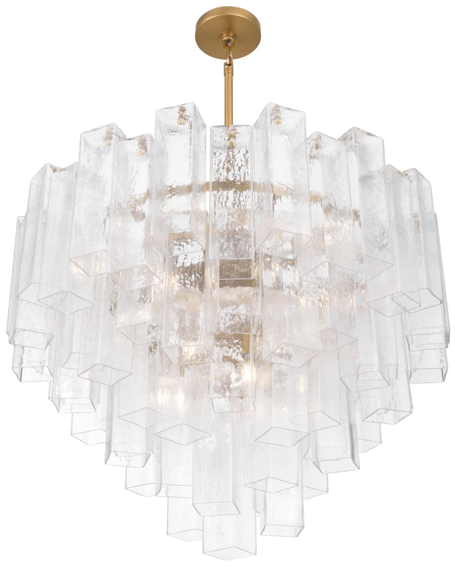 Image 3 Metropolitan Torvento 15-Lt 32.75-in Legacy Brass Pendant with Clear Glass more views