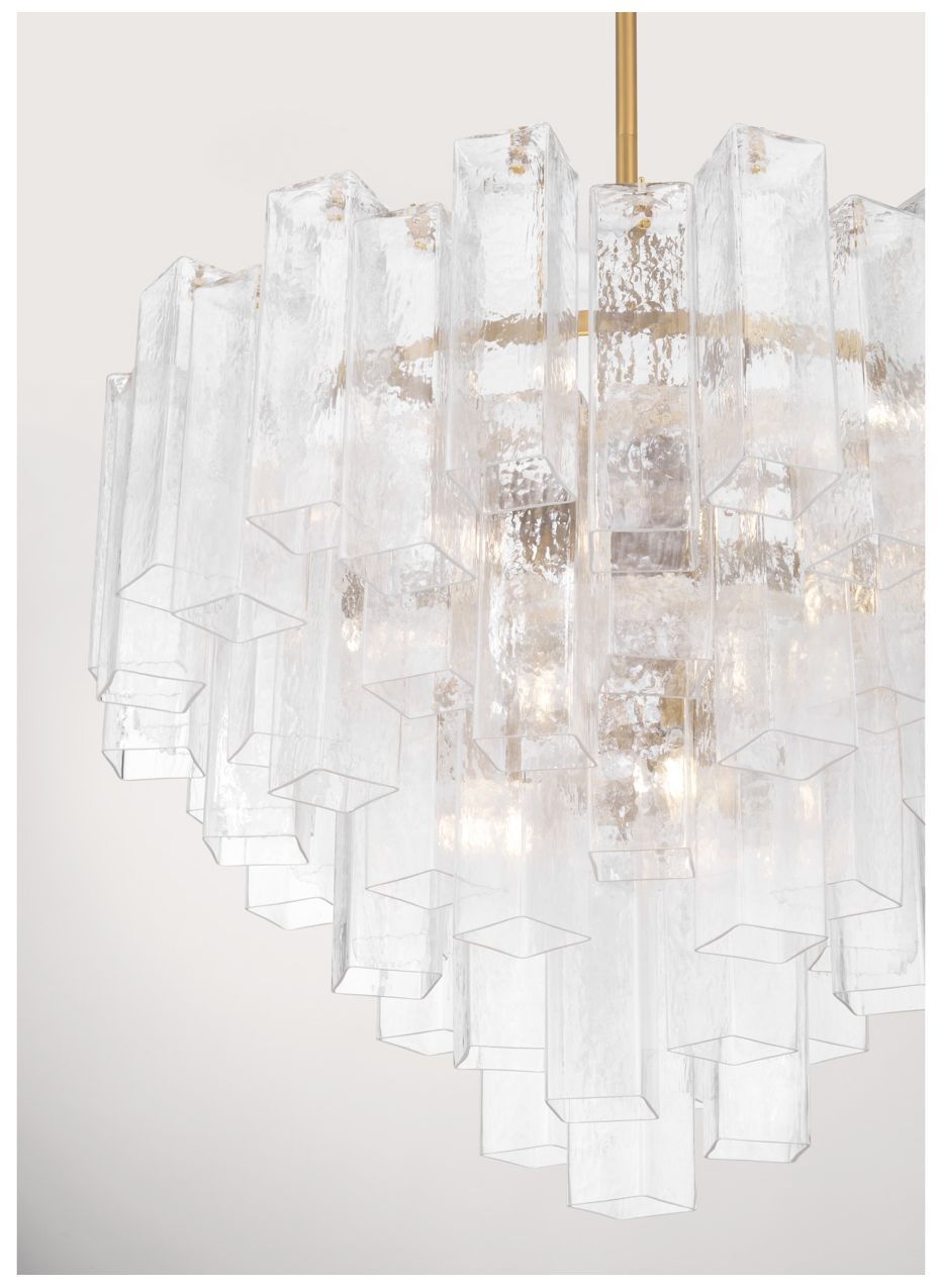 Image 5 Metropolitan Torvento 15-Lt 32.75-in Legacy Brass Pendant with Clear Glass more views